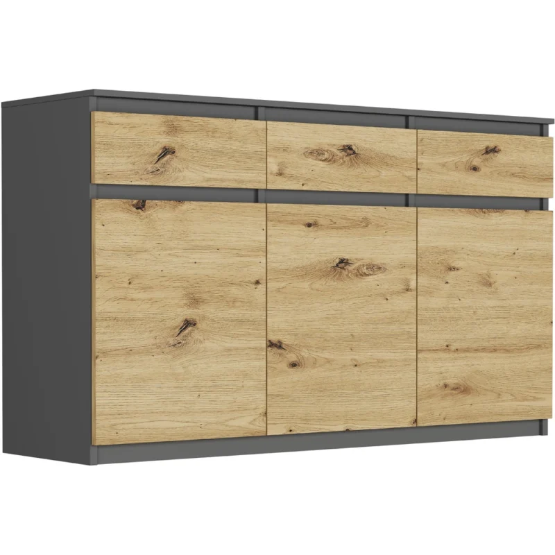 Nowoczesna komoda 120 cm z szufladami i drzwiami EVO Nowoczesna komoda 120 cm z szufladami i drzwiami EVO