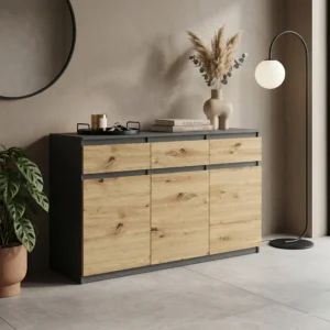 Nowoczesna komoda 120 cm z szufladami i drzwiami EVO Nowoczesna komoda 120 cm z szufladami i drzwiami EVO