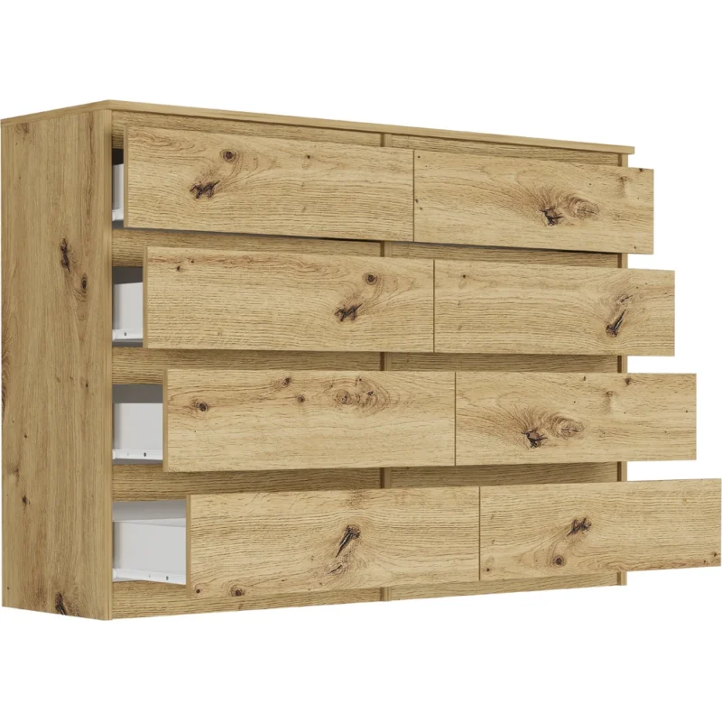 Nowoczesna komoda 140 cm z szufladami EVO dąb artisan Nowoczesna komoda 140 cm z szufladami EVO dąb artisan