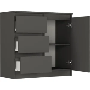 Nowoczesna komoda 80 cm z szufladami do salonu EVO antracyt Nowoczesna komoda 80 cm z szufladami do salonu EVO antracyt