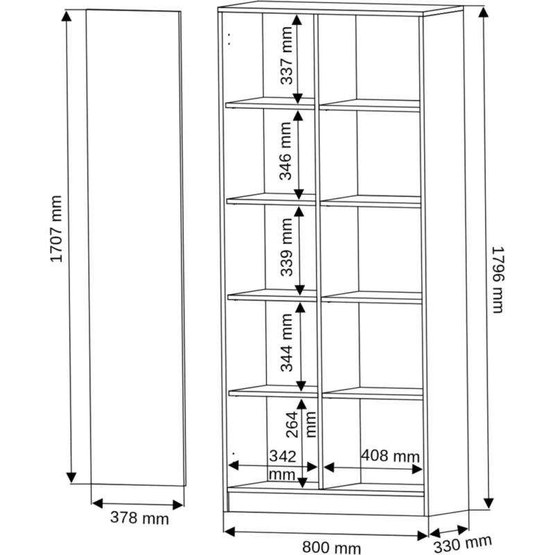 Nowoczesny regał na książki 80 cm do salonu EVO Nowoczesny regał na książki 80 cm do salonu EVO