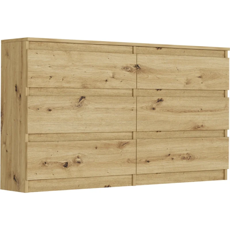 Pojemna nowoczesna komoda 140 cm z szufladami EVO dąb artisan Pojemna nowoczesna komoda 140 cm z szufladami EVO dąb artisan