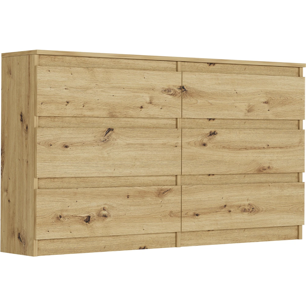 Antracytowa komoda 140 cm z szufladami EVO Pojemna nowoczesna komoda 140 cm z szufladami EVO dąb artisan