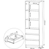 Regał na książki 60 cm do salonu z szufladami EVO antracyt Regał na książki 60 cm do salonu z szufladami EVO antracyt