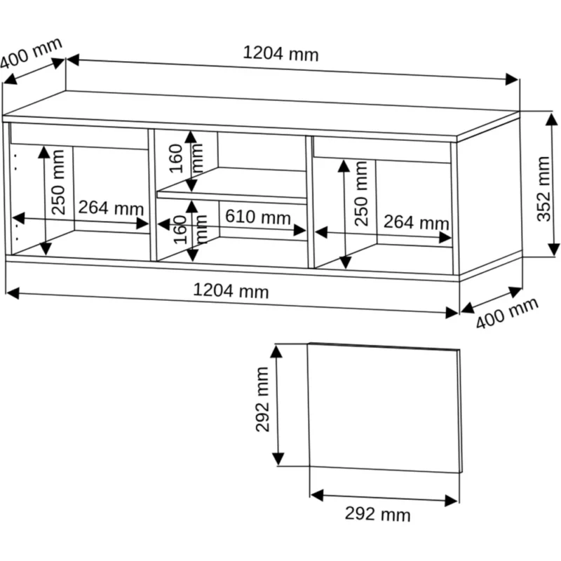 Szafka RTV stojąca 120 cm pod telewizor EVO loftowa Szafka RTV stojąca 120 cm pod telewizor EVO loftowa