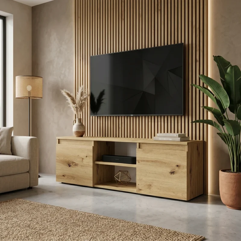 Nowoczesna szafka RTV stojąca 120 cm pod telewizor EVO dąb artisan Nowoczesna szafka RTV stojąca 120 cm pod telewizor EVO dąb artisan