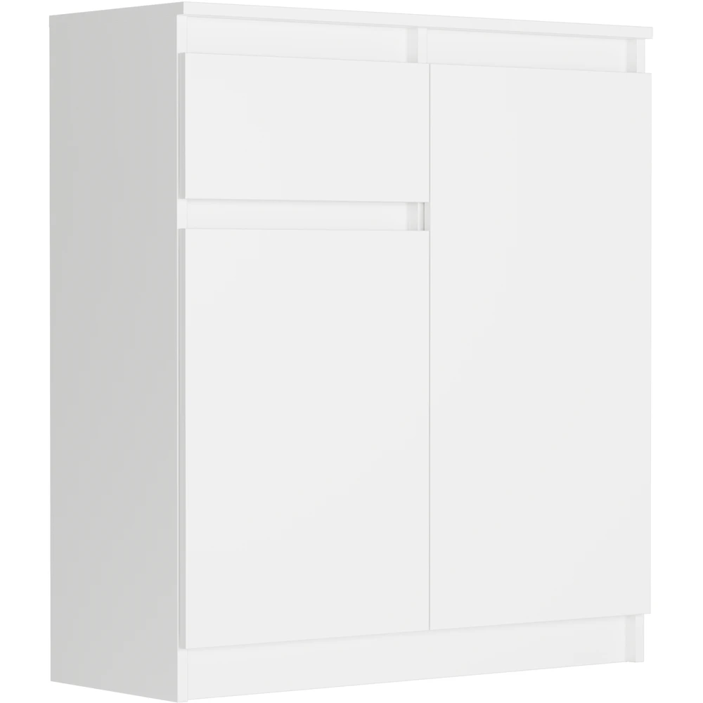 Wysoka komoda 80 cm z szufladami i drzwiami EVO Wysoka biała komoda 80 cm z szufladami i drzwiami EVO