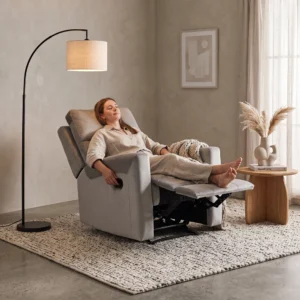 Fotel wypoczynkowy rozkładany do salonu RELAX szary velvet Fotel wypoczynkowy rozkładany do salonu RELAX szary velvet