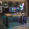 Biurko elektryczne 120 cm na metalowych nogach BEDI dąb naturalny MDF Biurko elektryczne 120 cm na metalowych nogach BEDI dąb naturalny MDF