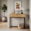 Konsola z szufladą 80 cm do przedpokoju INES dąb naturalny Konsola z szufladą 80 cm do przedpokoju INES dąb naturalny