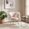 Fotel muszelka do salonu beżowy welur SHELL Fotel muszelka do salonu beżowy welur SHELL