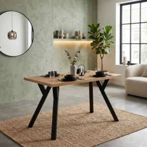 Stół 128x67 cm na metalowych nóżkach w kształcie Y RAW dąb craft złoty Stół 128x67 cm na metalowych nóżkach w kształcie Y RAW dąb craft złoty