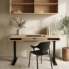 Biurko elektryczne 120 cm na metalowych nogach BEDI dąb naturalny MDF Biurko elektryczne 120 cm na metalowych nogach BEDI dąb naturalny MDF