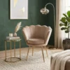 Fotel muszelka do salonu welurowy SHELL glamour Fotel muszelka do salonu welurowy SHELL glamour