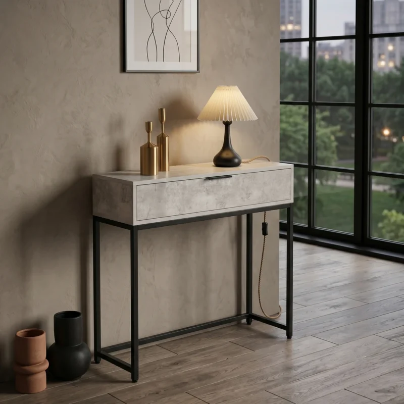 Konsola z szufladą 80 cm do przedpokoju INES beton Konsola z szufladą 80 cm do przedpokoju INES beton