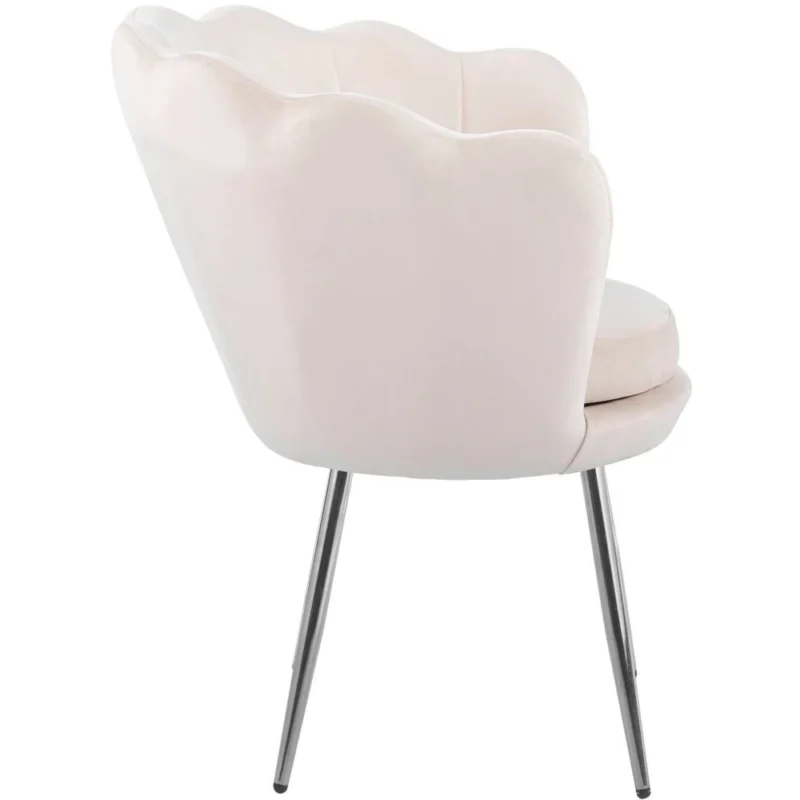 Fotel muszelka do salonu beżowy welur SHELL Fotel muszelka do salonu beżowy welur SHELL