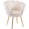 Fotel muszelka do salonu welurowy beż SHELL glamour Fotel muszelka do salonu welurowy beż SHELL glamour