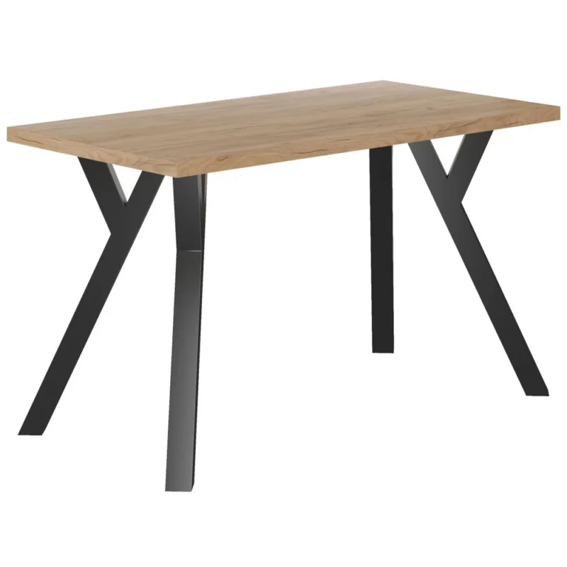 Stół 128x67 cm na metalowych nóżkach w kształcie Y RAW dąb craft złoty Stół 128x67 cm na metalowych nóżkach w kształcie Y RAW dąb craft złoty