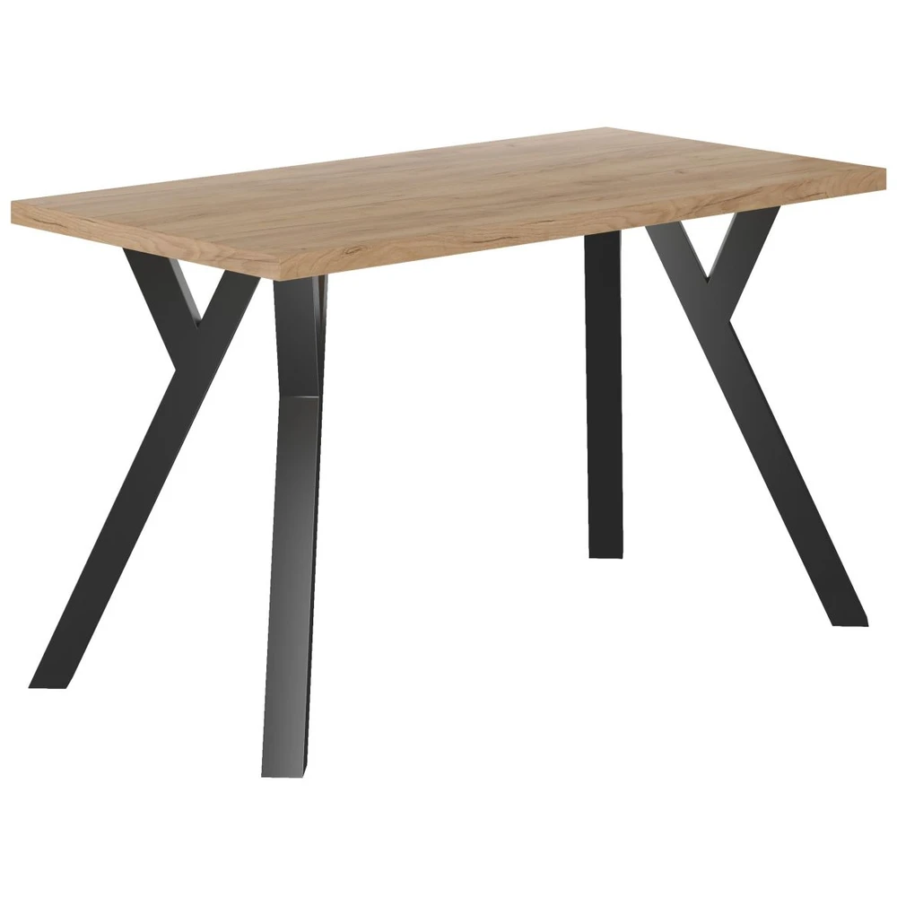 Stół 128x67 cm na metalowych nóżkach w kształcie Y RAW kaszmir Stół 128x67 cm na metalowych nóżkach w kształcie Y RAW dąb craft złoty