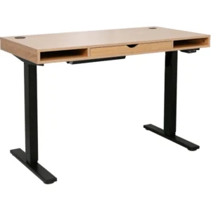 Biurko elektryczne 120 cm na metalowych nogach BEDI dąb naturalny MDF
