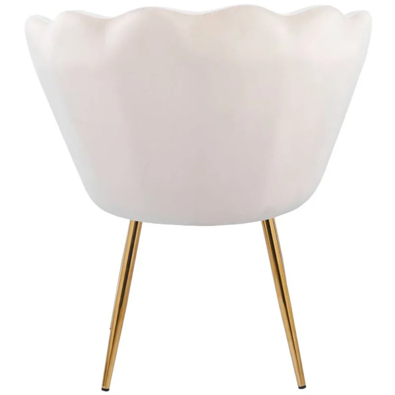 Fotel muszelka do salonu welurowy beż SHELL glamour Fotel muszelka do salonu welurowy beż SHELL glamour