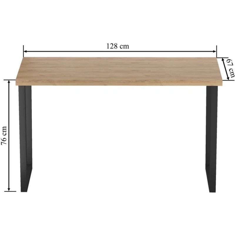 Stół 128x67 cm na metalowych nóżkach w kształcie U RAW dąb craft złoty Stół 128x67 cm na metalowych nóżkach w kształcie U RAW dąb craft złoty