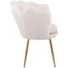 Fotel muszelka do salonu welurowy beż SHELL glamour Fotel muszelka do salonu welurowy beż SHELL glamour