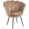 Fotel muszelka do salonu welurowy SHELL cappuccino Fotel muszelka do salonu welurowy SHELL cappuccino