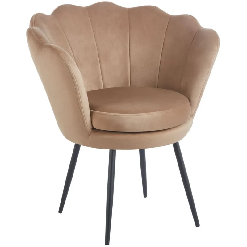 Fotel muszelka do salonu welurowy SHELL cappuccino Fotel muszelka do salonu welurowy SHELL cappuccino