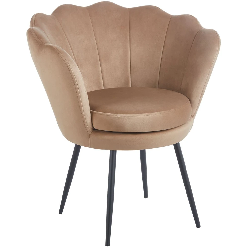 Fotel muszelka do salonu welurowy SHELL Fotel muszelka do salonu welurowy SHELL cappuccino