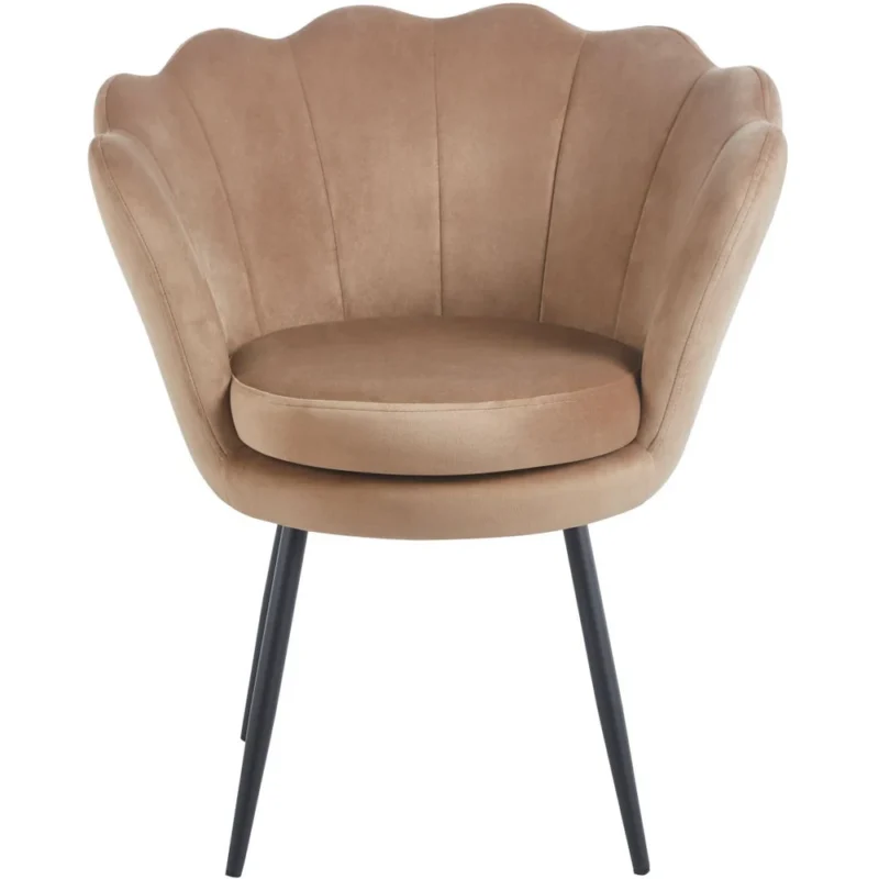 Fotel muszelka do salonu welurowy SHELL cappuccino Fotel muszelka do salonu welurowy SHELL cappuccino