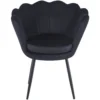 Fotel muszelka do salonu welurowy czarny SHELL Fotel muszelka do salonu welurowy czarny SHELL