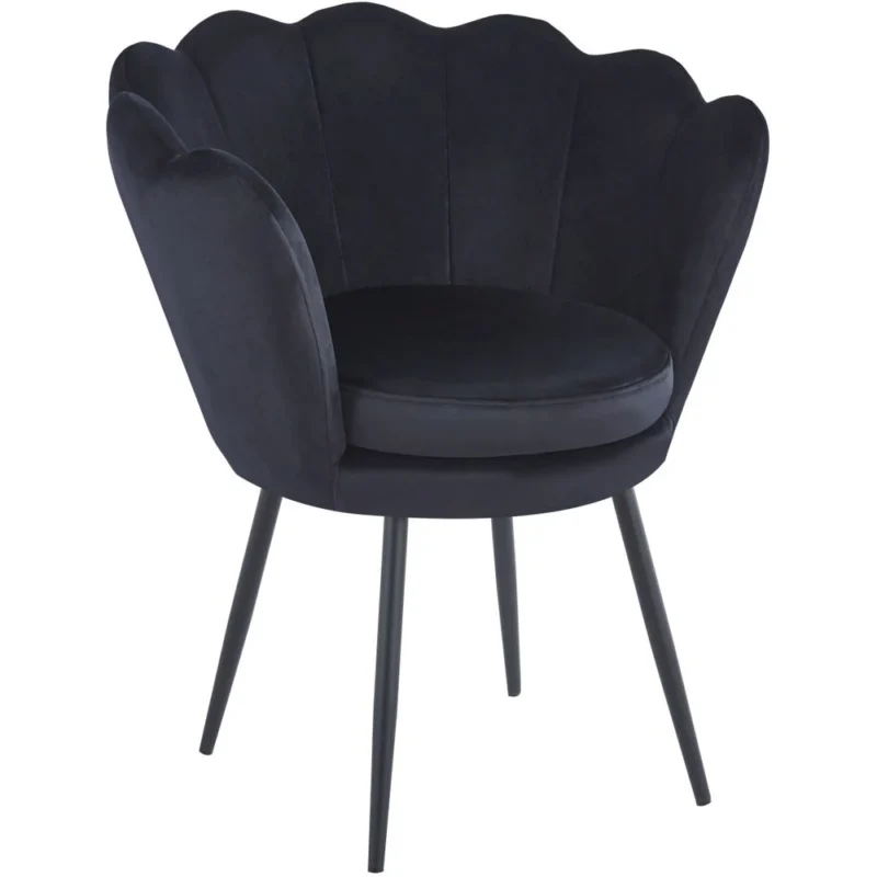 Fotel muszelka do salonu welurowy czarny SHELL Fotel muszelka do salonu welurowy czarny SHELL