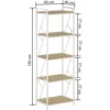 Regał na książki 60 cm do salonu COBLE dąb naturalny + biały Regał na książki 60 cm do salonu COBLE dąb naturalny + biały