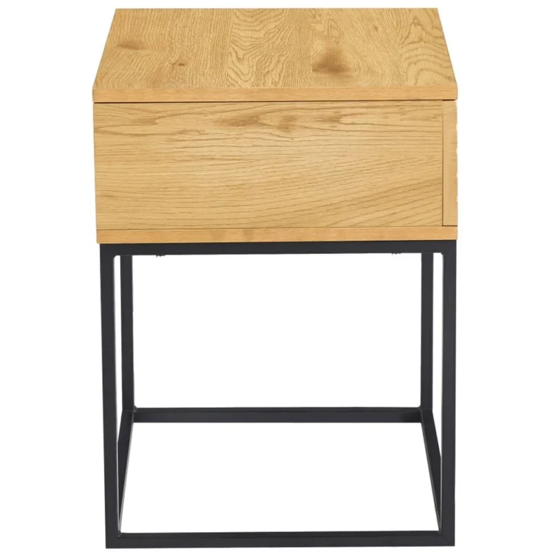 Szafka nocna z szufladą 40 cm jodełka HUGO dąb naturalny + czarny Szafka nocna z szufladą 40 cm jodełka HUGO dąb naturalny + czarny