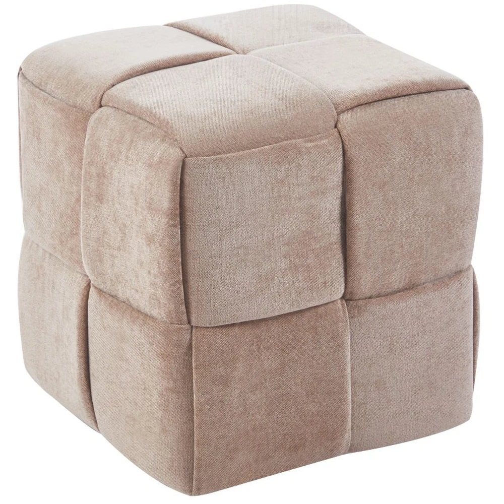 Pufa kwadratowa kostka CUBE beżowy szenil Pufa kwadratowa kostka CUBE cappuccino szenil