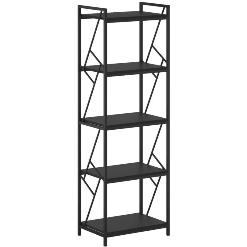 Regał na książki 60 cm do salonu COBLE czarny Regał na książki 60 cm do salonu COBLE czarny