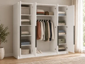 Szafa uchylna 200 cm czterodrzwiowa Palermo Biała