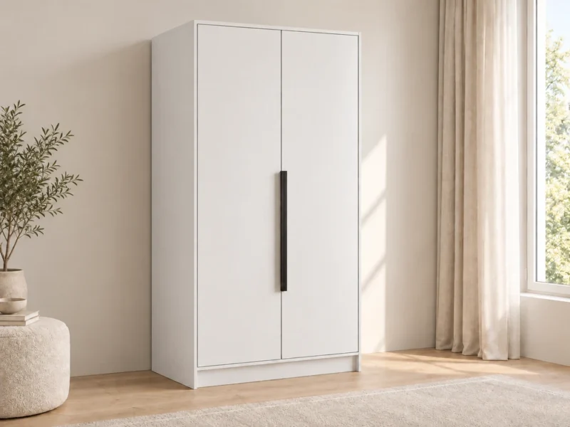 Dwudrzwiowa szafa uchylna 102 cm Palermo Biała