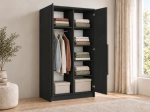 Dwudrzwiowa szafa uchylna 102 cm Palermo Czarna