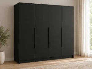 Szafa uchylna 200 cm czterodrzwiowa Palermo Czarna