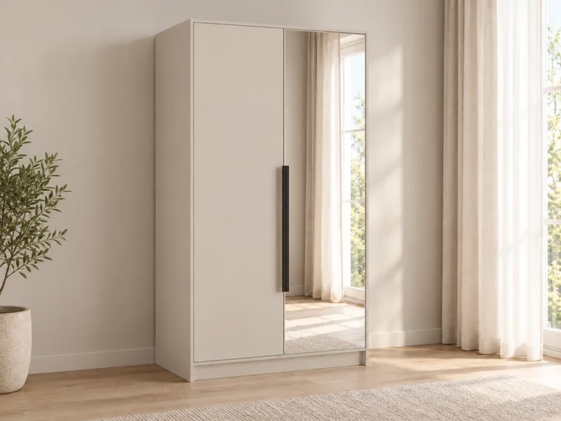 Dwudrzwiowa szafa uchylna z lustrem 102 cm Lumo Kaszmir