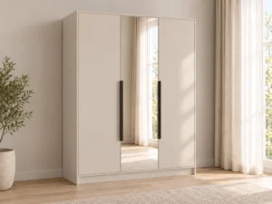 Szafa uchylna z lustrem trzydrzwiowa 150 cm Lumo Kaszmir