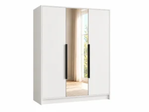 Szafa uchylna z lustrem trzydrzwiowa 150 cm Lumo Biała