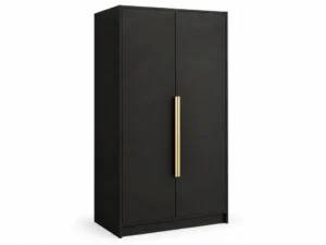 Dwudrzwiowa szafa uchylna 102 cm Palermo Czarna złote uchwyty