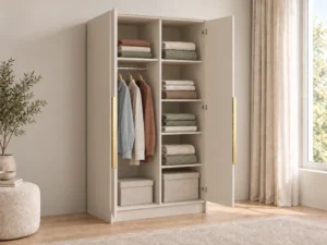 Dwudrzwiowa szafa uchylna 102 cm Palermo Kaszmir złote uchwyty