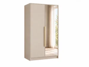 Dwudrzwiowa szafa uchylna z lustrem 102 cm Lumo Kaszmir złote uchwyty
