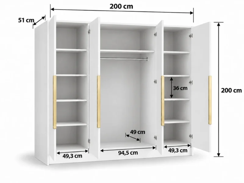 Obraz ChatGPT 28 wrz 2026, 18_35_42 Szafa uchylna 200 cm czterodrzwiowa Palermo Kaszmir ze złotymi uchwytami