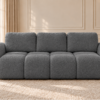 Sofa z funkcją spania i pojemnikiem na pościel Milo ciemnoszara boucle