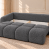 Sofa z funkcją spania i pojemnikiem na pościel Milo ciemnoszara boucle